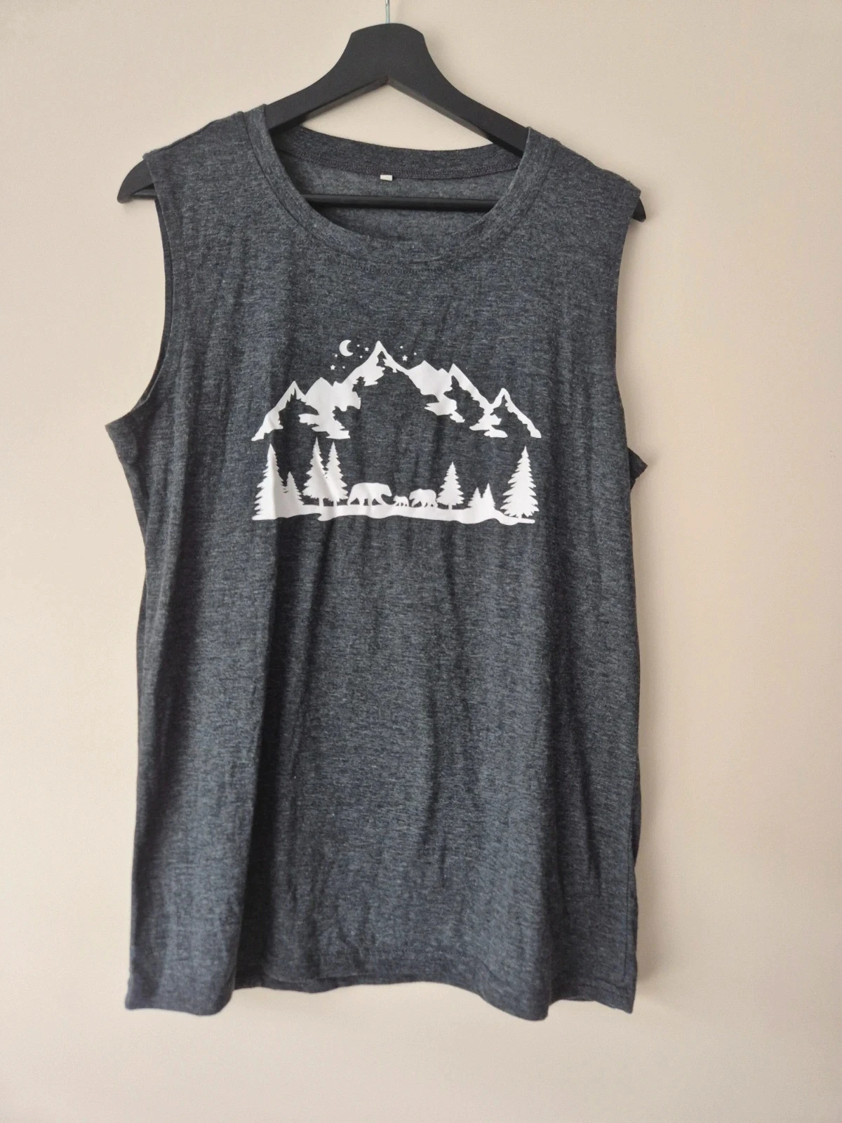 Grijze top met print – maat XL